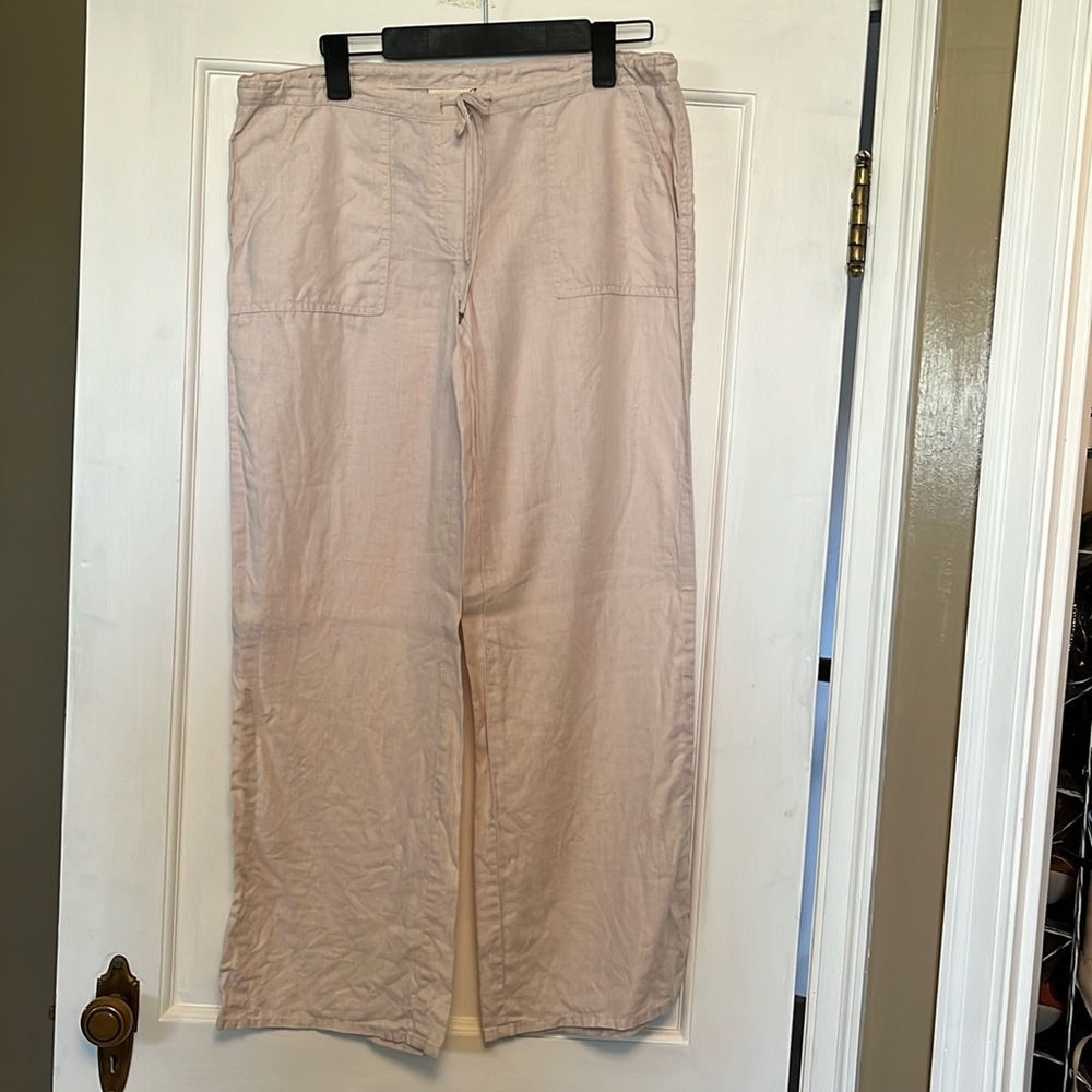 Linen wide-leg beachy pants